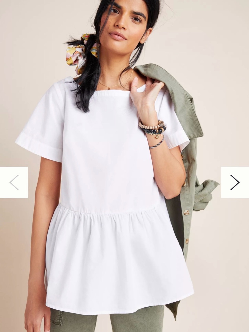 Maeve by Anthropologie Darla Poplin Swing Blouse White